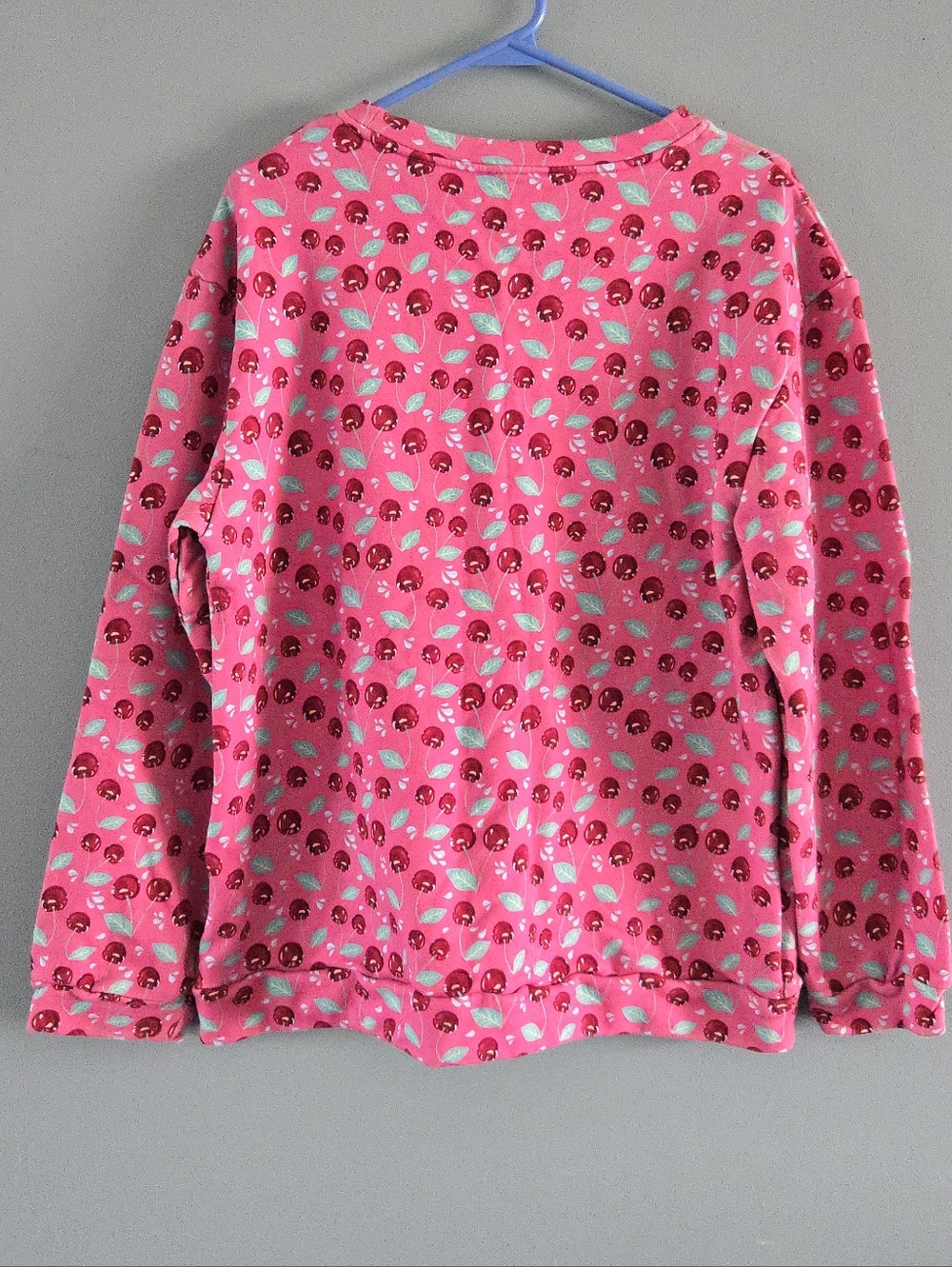 Pink Cherry Crewneck Oversize Sweatshirt Small - Picture 2 of 3